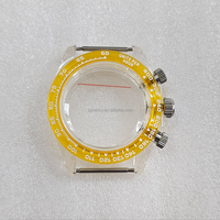 Aksesori jam kustomisasi Diameter 39MM sarung plastik transparan kaca akrilik cocok untuk gerakan VK63/VK64 kuarsa