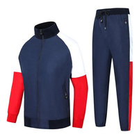 Ensemble de vêtements de sport unisexe de haute qualité, entièrement zippé, imprimé, respirant et absorbant la transpiration, pour l'automne, idéal pour l'entraînement et le jogging