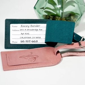Portefeuille de voyage en cuir véritable personnalisé, porte-passeport et étiquette à bagages en gros - Product Image 4