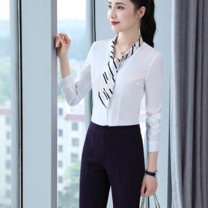 Fresco Precio al por mayor OEM ODM Trabajo Uniforme Oficina formal Modesto Blusas y camisas - Product Image 3