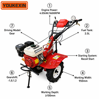 Mini Motocultor Diésel de Conexión Directa Marca YKX, Bajo Consumo de Combustible, con Marcha Atrás para Terrenos Montañosos, Proveedor Verificado