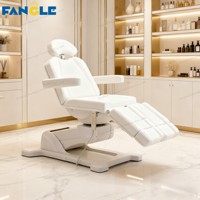 Luxuriöse Weiße 3/4-Motoren Spa-Gesichtsbehandlungs- und Tattoo-Liege, Multifunktionale Wimpernliege, Elektrische Schönheitsliege, Salonmöbel