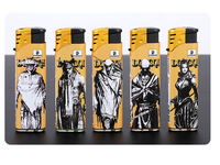 Briquet électrique coupe-vent à LED avec design transparent rechargeable multicolore pour un usage quotidien en plein air et en camping