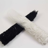 Bande de dentelle en polyester brodée de sequins YUGU, largeur 26 cm, qualité doublement contrôlée, pour hauts féminins - Vente en gros usine, livraison rapide
