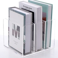 Soporte de acrílico transparente para revistas, organizador de archivos con 3 compartimentos para el hogar y la Oficina, gran oferta