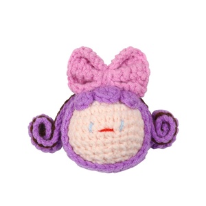 Handmade Crochet Cartoon Doll Pendant Accessory DIY Yarn Accessory for Christmas Finished Yarn Cartoon Doll Style Flower Style