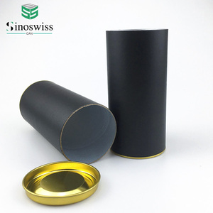 Tùy Chỉnh In Ấn Kraft Giấy Các Tông Trà Cà Phê Lon Container Ống Giấy Với Nắp Kim Loại Đóng Cửa - Product Image 6