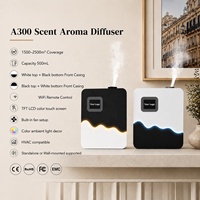 Diffuseur d'arômes électrique intelligent avec contrôle WiFi par application, écran tactile LCD 500 ml, ventilateur intégré, diffuseur de parfum sans eau pour hôtel et maison