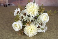 Buket Bunga Sutra Buatan Berkualitas Tinggi Ramah Lingkungan Tahan Air Terlaris 7 Tangkai Mawar Panjang 34cm Pernikahan Natal