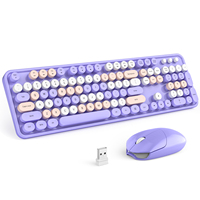 Claviers de souris universels au design rond mignon et tendance pour filles, sans fil BT, tablette, ordinateur portable