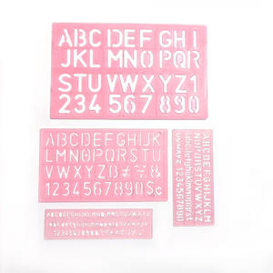 Kit de pochoirs en plastique pour scrapbooking à faire soi-même, lettres et chiffres, outils de dessin pour enfants, modèles d'alphabet, 4 pièces - Product Image 2
