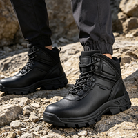 Bottes tactiques en cuir de vache pour hommes, imperméables avec semelle en caoutchouc pour la randonnée en plein air