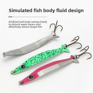 Leurres durs |   Lot de 5 leurres de jigging longue portée biomimétiques en métal à paillettes <span class=keywords><strong>pour</strong></span> la pêche au poisson-serpent et au bar - Vente en gros - Product Image 4