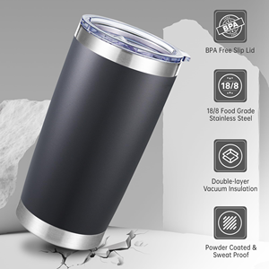 Tazas de Café Reutilizables de Acero Inoxidable con Logotipo Personalizado, Taza de Viaje Aislada de Doble Pared, Vaso de 20 oz para Camping - Product Image 3