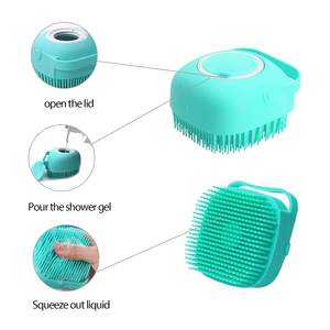 Lynpet Pet sapone Shampoo Dispenser Silicone morbido Gel di silice setola toelettatura spazzola per piccoli animali lungo/a pelo corto doccia uso - Product Image 4