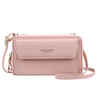 Dompet Wanita Baellerry Gaya Korea Resleting Ganda Kapasitas Besar Tas Selempang Modis Serbaguna Dompet Panjang