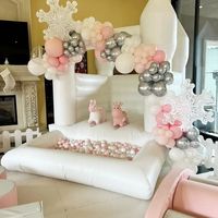 Brincolín Inflable Blanco Comercial THL para Fiestas Infantiles al Aire Libre y Bodas con Tobogán