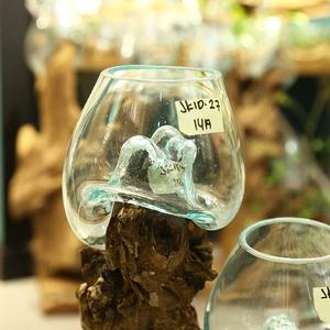 Novo Vaso Criativo de Madeira Maciça para Casa Ornamento de Madeira Natural com Planta Verde e Aquário de Vidro Soprado Hidropônico para Decoração de Casa - Product Image 5