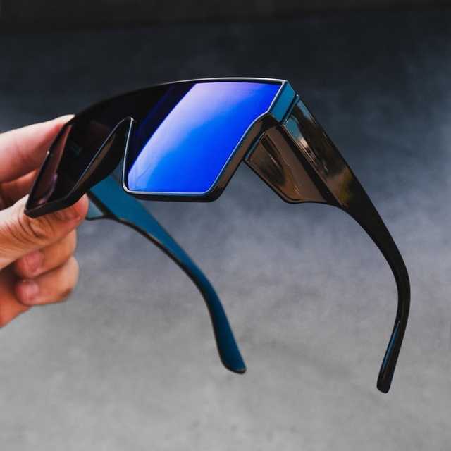 LMA Newest One-Piece Blue Mirror Lens Custom Shades Trendy Sports Brand Oversize Z87 Safety Sunglasses 2025 High Quality Eyewear