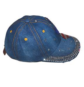 6 Star Rhinestone Bling LOGO Gorra de béisbol estructurada Sombrero de rendimiento deportivo de moda con cierre ajustable para uso en exteriores - Product Image 4