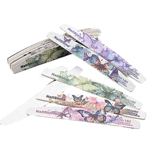 Custom Logo Printed Butterfly Nail File Disposable Wood Core Sanding Files Good Sandpaper 100 180 240 Wood Sanding <strong>Nailfile</strong> - Product Image 1