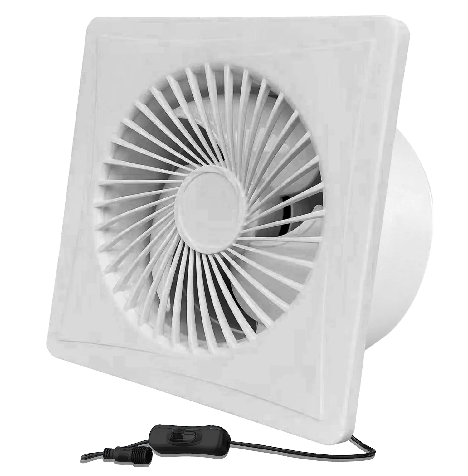 Kipas ventilasi udara motor 12V, kipas ekstraktor udara motor 6 inci kamar tidur, exaustor jendela dapur, kipas ventilasi