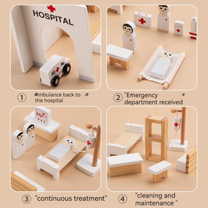 Simulation pour enfants sur l'ensemble de jouets de famille ambulance hôpital jeu de rôle stéréo médecin combinaison de jouets en <span class=keywords><strong>bois</strong></span> - Product Image 2
