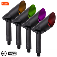 Projecteur d'extérieur RVB Wi-Fi Bluetooth à faisceau réglable, contrôle intelligent Tuya, basse tension, pour aménagement paysager, jardin, villa, pelouse et arbres
