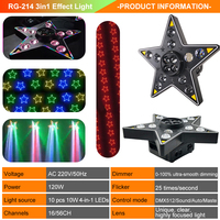Lumière d'effet DJ rotative 3 en 1 à cinq étoiles RGBW avec faisceau, œil d'abeille, stroboscope et bande LED pour mariage, fête, karaoké, club, discothèque, spectacle