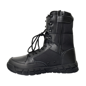 รองเท้าบูทคอมแบท TSB01 รุ่นซัมเมอร์ ระบายอากาศได้ดี น้ำหนักเบา สีน้ำตาลเข้ม ทำจากหนังกลับ ระบายอากาศได้ดี พร้อมซิปด้านข้าง - Product Image 2