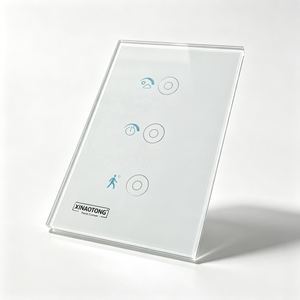 Panel Táctil Cuadrado de Vidrio Blanco Personalizado de Fábrica, Interruptor de Pared Inalámbrico de Dos Teclas, Pantalla Adhesiva para PC/PET Serigrafiada - Product Image 5