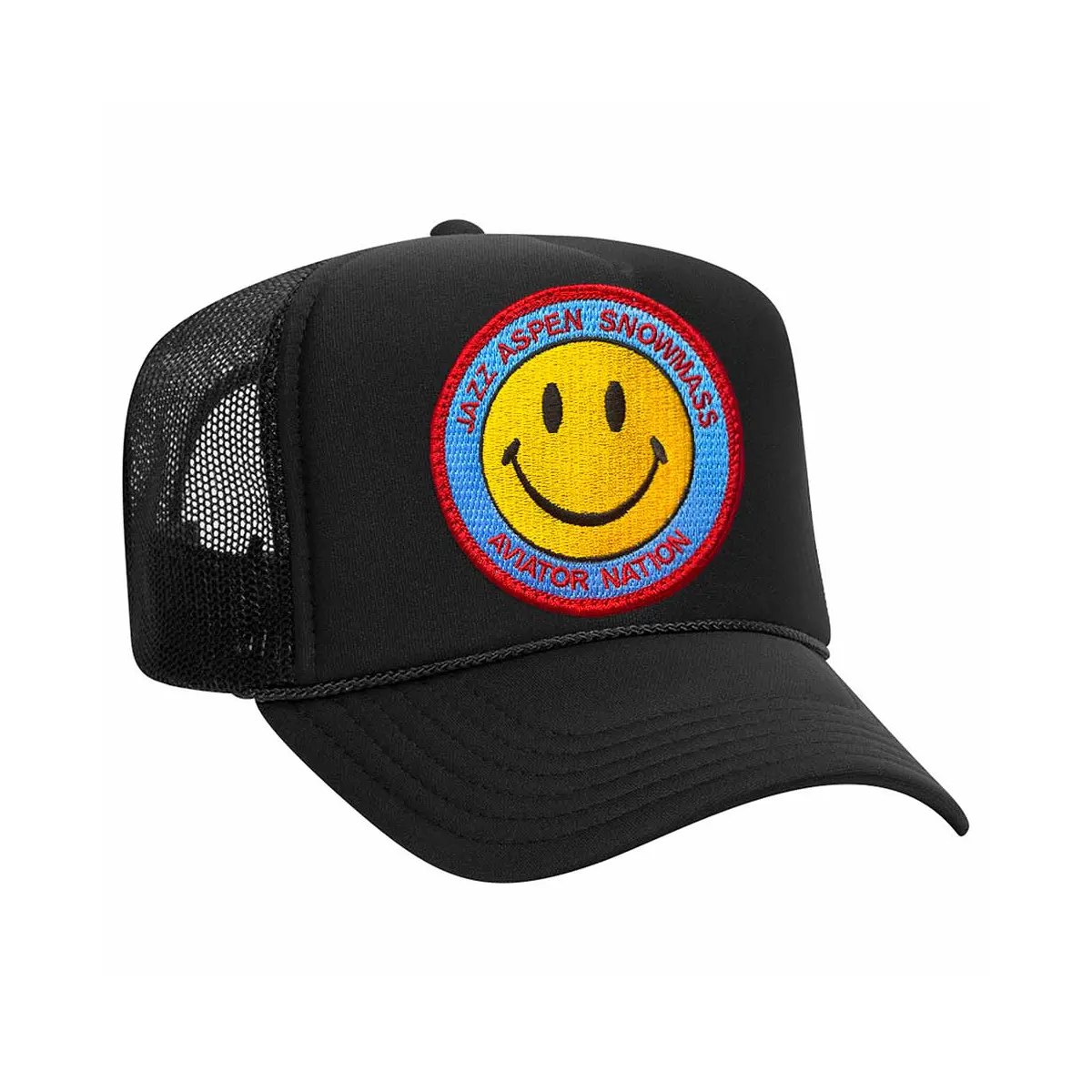 Gorra de camionero de espuma con logotipo bordado OEM, gorro de camionero unisex de 5 paneles de alta calidad, gorra deportiva de malla personalizada, color negro