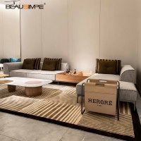 Sofá Seccional Modular Reclinable de Lujo Italiano, con Mesa de Almacenamiento Integrada, Tapicería de Cuero Genuino