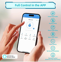 Serrure Intelligente à Prix de Gros avec Affichage du Mot de Passe, Déverrouillage par Empreinte Digitale et Application WiFi Ttlock/Tuya, Serrure Numérique à Pêne Simple pour Mortaise US