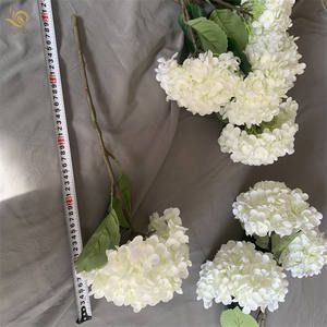 YOPIN-153批发人造丝花白色单绣球花 - Product Image 4