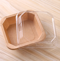Boîte rigide en papier kraft rectangulaire jetable écologique avec revêtement anti-graisse, impression flexographique, qualité alimentaire, pour gâteaux