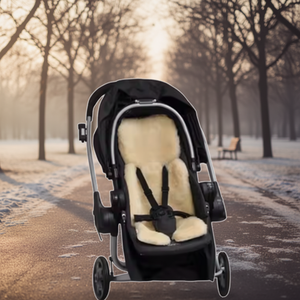 Coussin de siège d'hiver pour poussette bébé en peau de mouton australienne sur mesure, doux pour la peau, en <span class=keywords><strong>fourrure</strong></span> de mouton - Product Image 1