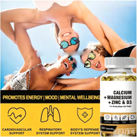 Capsules d'huile OEM Ca Mg Zn Vitamine D3 4000 50000 100000 UI – Complément articulaire et immunitaire pour le calcium osseux, le magnésium et le zinc