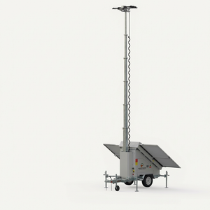 เสาไฟถนน LED พลังงานแสงอาทิตย์แบบพกพา ดีไซน์โมดูลาร์ปรับแต่งได้ ปี 2024 ความสว่าง 5Lux ทนลมแรง 117 กม./ชม. มาตรฐาน IP65 แบตเตอรี่ LiFePO4 สำหรับใช้งานกลางแจ้ง - Product Image 1