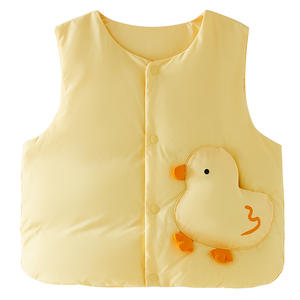 October Crystalline Sunshine Children's <b>Down</b> Vest Cheese Yellow 85% <b>Down</b> Fill Windproof Autumn Winter Warm Coat - Product Image 5