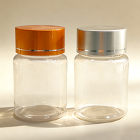 Vente en gros OEM Bouteille de pilules en plastique PET 60 ml avec bouchon à vis doré, conteneur d'emballage pharmaceutique Modèle HS21 Guangdong Chine