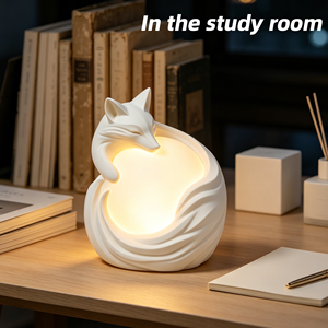 Lampada Notturna LED a Forma di Volpe Riccioluta Stampata in 3D, Luce Calda e Soffusa, Lampada da Tavolo per Camera da Letto, Illuminazione Ambientale Decorativa a Forma di Animale, Regalo - Product Image 6