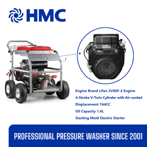 Hidrolavadora a Presión con Motor a Gasolina <span class=keywords><strong>de</strong></span> Cuatro Tiempos y Cilindro Doble en V 500 bar 7200 psi Arranque Eléctrico 4.0 GPM Bomba AR - Product Image 2