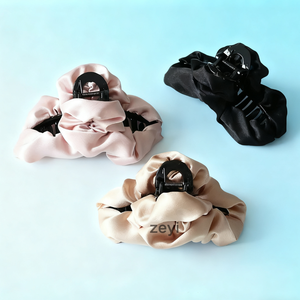 Pinza de Pelo con Logotipo Personalizado para Mujer, Cómoda y Duradera, Forma de Nube de Seda, Pinzas de Plátano Grandes, Agarre Antideslizante, Cabello Grueso y Rizado, Boda - Product Image 3