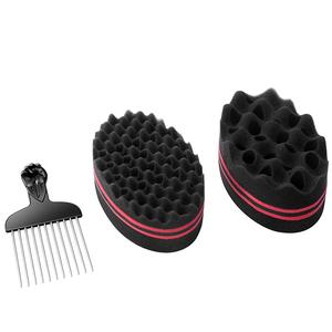 Nouvelle forme ovale Double côtés torsion magique brosse à cheveux éponge pour cheveux naturels Curl Afro bobine vague Dreads Afro Curling éponge brosse - Product Image 1