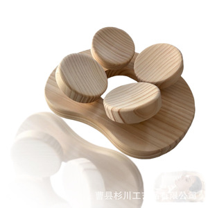 Almohada Giratoria Creativa de Madera para Sauna, Soporte Cervical de Madera Maciza, Reposacabezas Ergonómico de Masaje, Forma Irregular, Madera Natural - Product Image 1