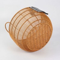 Panier de rangement en plastique PP tressé imitation rotin avec poignées, panier à linge écologique pour cuisine, salle de bain, chambre et maison