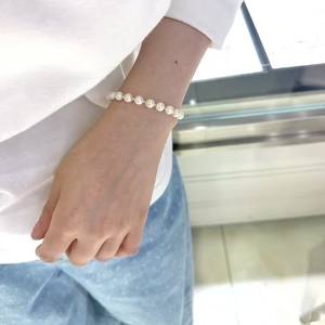 Bracelet à breloque ancre en or 18 carats de Zhuji Pearl, perle ronde de 6 à 6,5 mm, forte luminosité, perle de mer/d'eau douce, pour cadeaux - Product Image 3