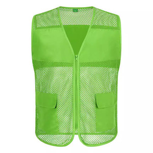 Chaleco de malla para niños, color verde frutal, con bolsillos, ropa para actividades al aire libre de verano para estudiantes de primaria - Product Image 1