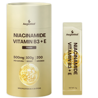 OEM Private Label Niacinamide Vitamin B3 Plus E Powder Stick Pack Formula Antioksidan untuk Dukungan Kesehatan Kecantikan Dalam Tubuh Sehari-hari